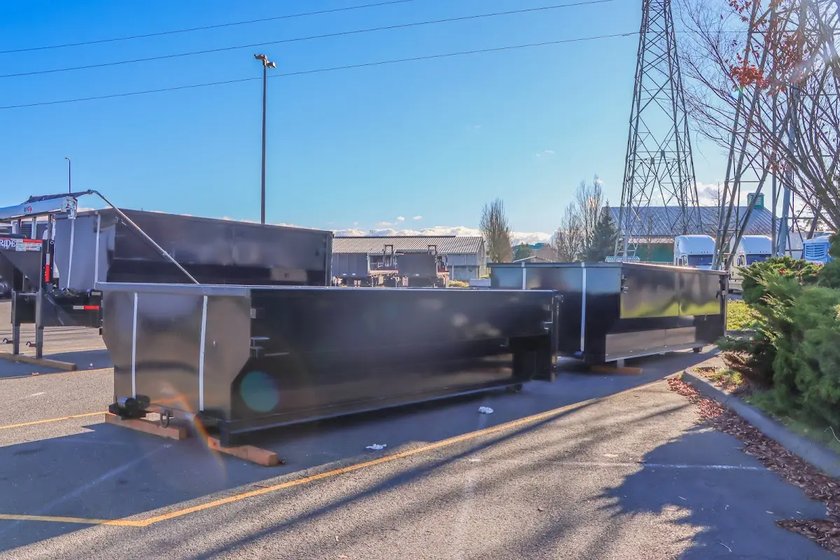 Roll-off dumpster ready for waste disposal at job site for Estate Cleanout Dumpster Rental in Stanton